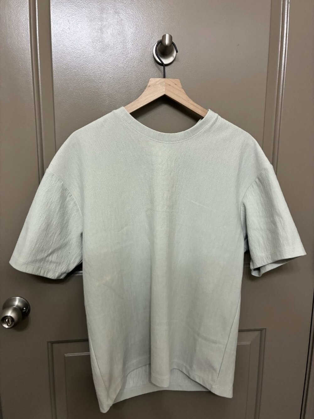 Zara Men S Relaxed Fit Textured Shirt T-Shirt Mint Sage Green